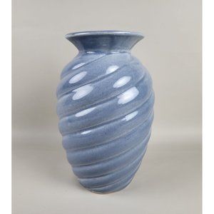 Vintage 1940's Red Wing Pottery 952 Powder Blue Glazed Beehive Swirl Vase